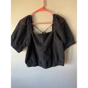 Everlane The Eyelet Puff Sleeve Top NWT